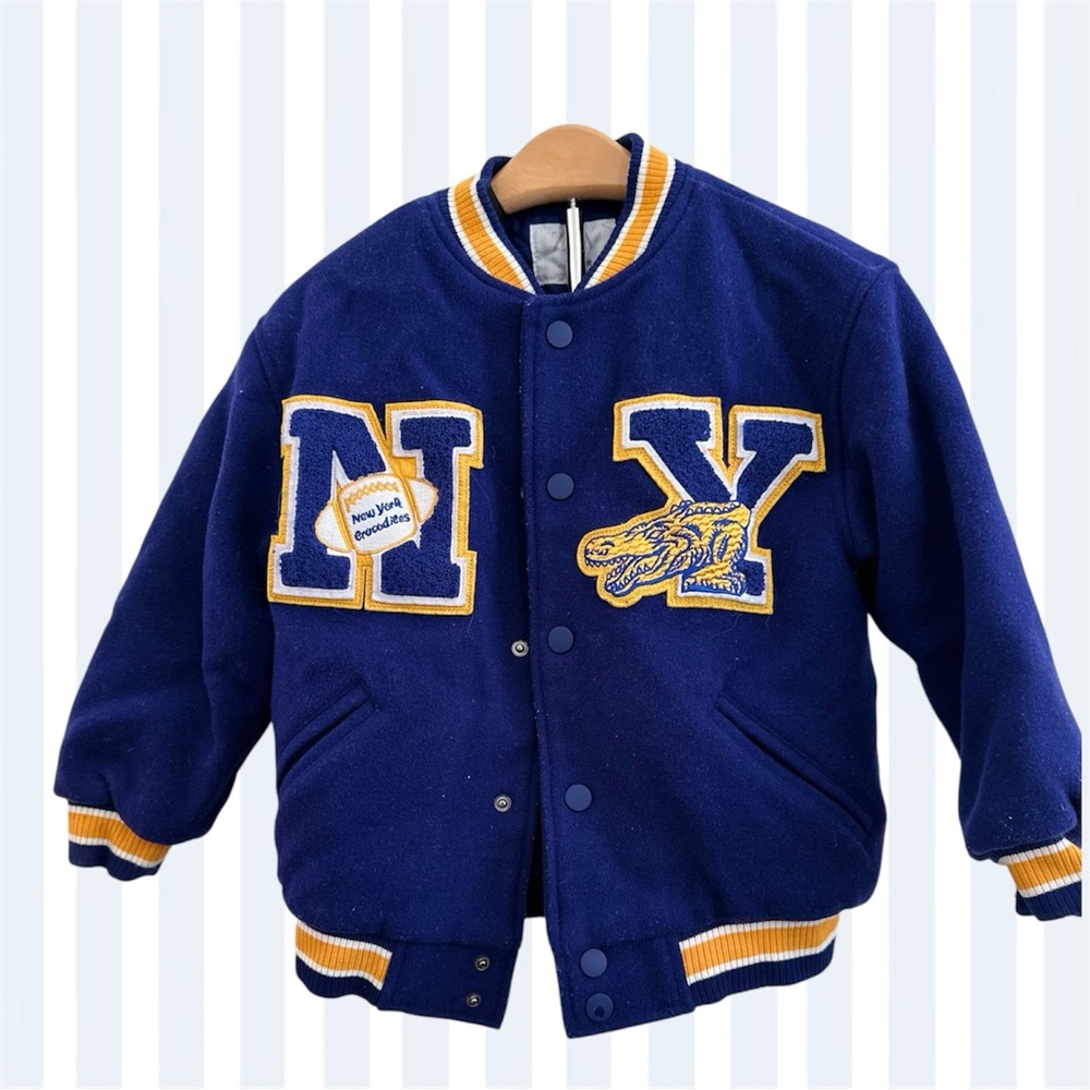 Zara Navy Jacket with Yellow Detail
